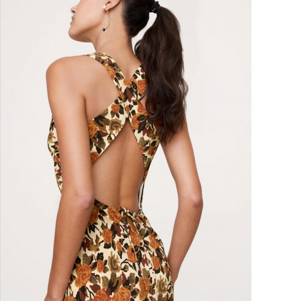 Matte Silk Cowl-Neck Backless Maxi Dress